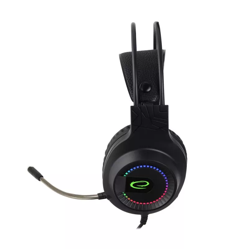 Wired headphones ESPERANZA EGH7100 — over-ear gaming headset, USB 2.0, 1.5 m cable, boom mic, RGB header, 32 Ω, 4 cm drivers, 269 g