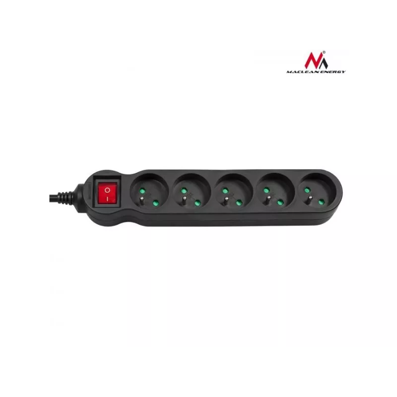 Power extension MACLEAN MCE183 — 1.4 m cable, 5 Type F AC outlets, Indoor, 2300 W