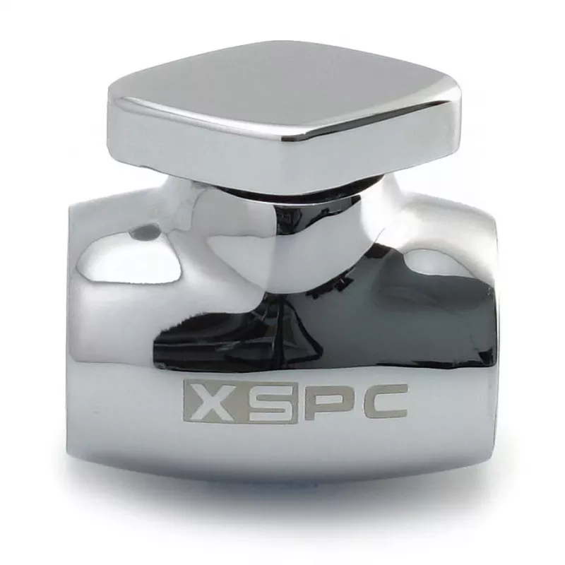 Ball valve XSPC G1/4 Brass Silver‑Chrome for liquid cooling systems