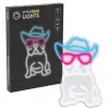 Neon Lights MANTA SNL114MT Bulldog with Glasses neon sign
