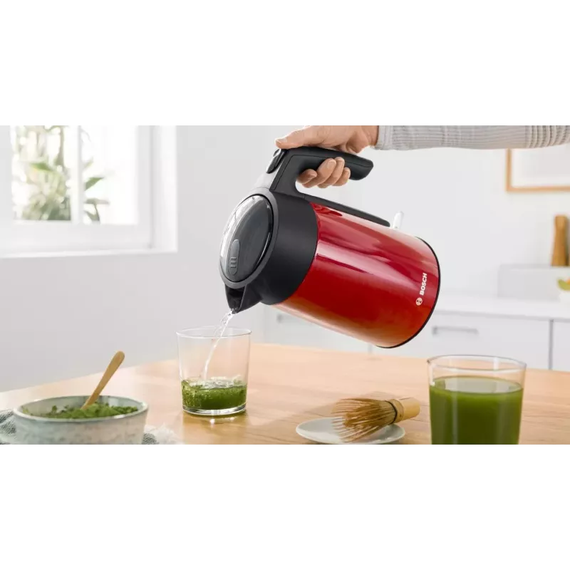 Electric kettle Bosch TWK7L464 — 1.7 L capacity, 2400 W, red, plastic housing