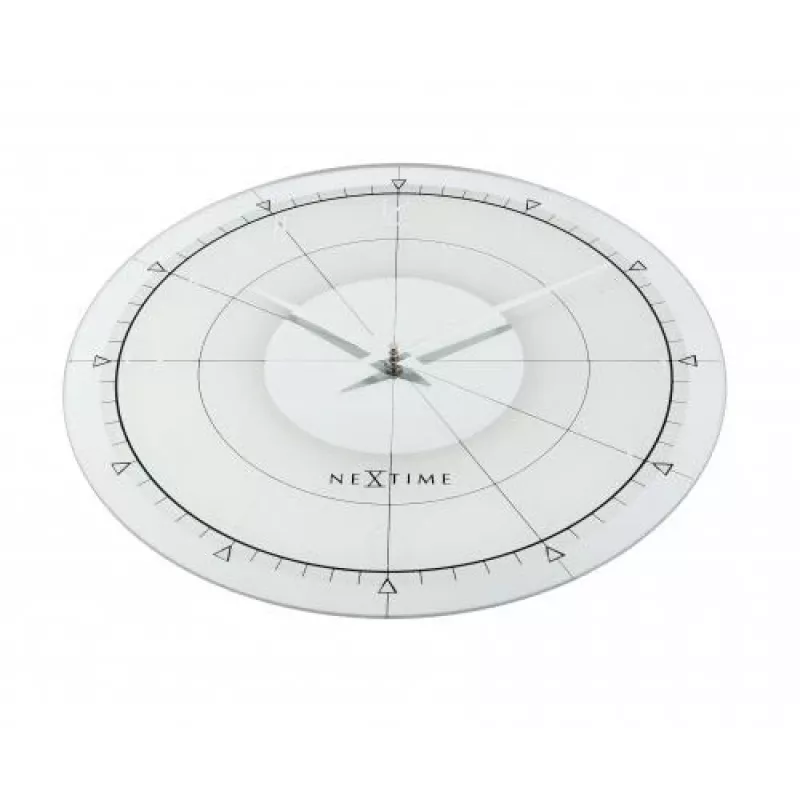 NeXtime klok 8125 Fancy Round, Ø43 cm, Wall, White/Silver