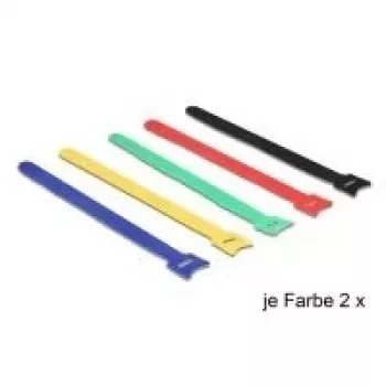 DeLOCK 18636 Cable Tie Nylon Black Blue Green Red Yellow 240mm 10pcs