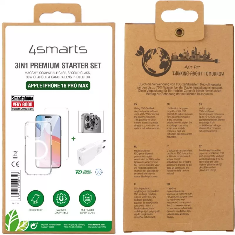 Indoor Charger 4smarts 541178 Transparent White Fast Charging USB Type-C