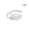 Food container rotho 1053201100 Rectangular 1.2 L transparent white, technopolymer, dishwasher-safe