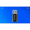 Savio AK-81 Video Cable Adapter USB Type-C USB Type-A Black
