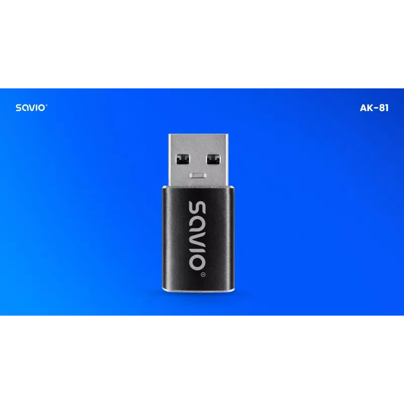 Savio AK-81 Video Cable Adapter USB Type-C USB Type-A Black