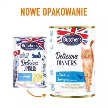 Wet cat food Butcher's Pet Care Delicious Dinners 400 g — Trout flavour, adult, preservative-free, gluten-free