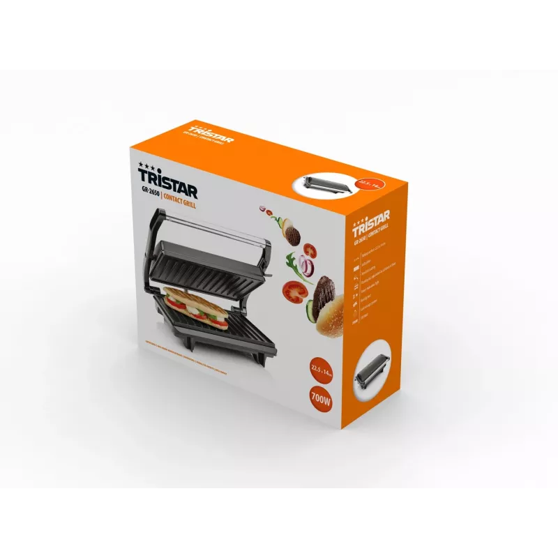 Contact grill Tristar GR-2650 700W Black Stainless steel Rectangular
