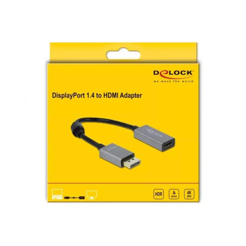 Active DisplayPort 1.4 to HDMI Adapter DeLOCK 66436