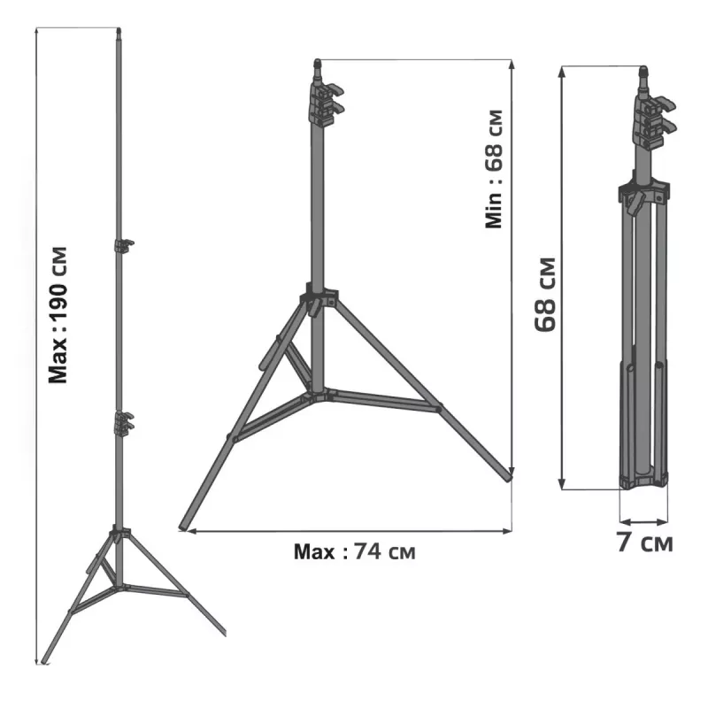 Tripod MACLEAN MC-163 lightweight adjustable-height tripod for cameras and smartphones, compact foldable design