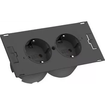 Bachmann DUE - 2 m - 2 AC-Outputs - Indoor - Plastic - Black - 141 mm