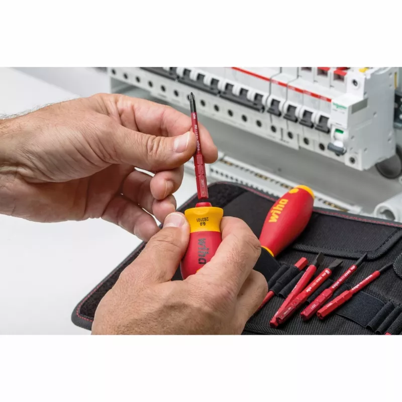 VDE Stubby Screwdriver Handle Wiha SB28310101, Grip Diameter 34 mm, Insulated