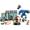 LEGO playset Marvel Iron Man's Laboratory Hall of Armor 76315 — 384 pieces, 5 minifigures, display area
