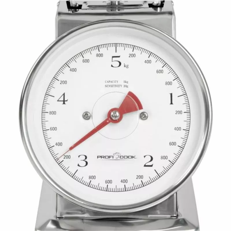 Mechanical kitchen scale ProfiCook PC-KW 1247 — stainless steel, 5 kg capacity, 1 L bowl, tare function