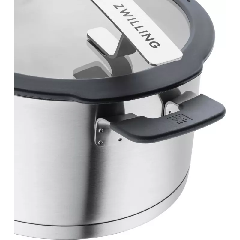 ZWILLING stainless steel pan set SIMPLIFY 5 pcs — dishwasher & oven safe, glass lids, suitable for ceramic hobs