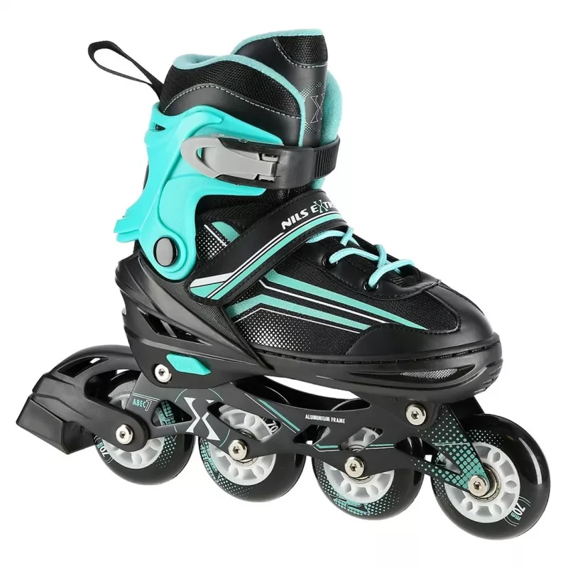 Nils Extreme NH18190 2IN1 Skates BLACK/BLUE SIZE. M (34-38)) With Interchangeable Hockey Skates