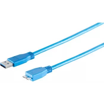 USB Cable ShiverPeaks BS77190 0.5m USB 3.2 Gen 1 Micro-USB B Blue