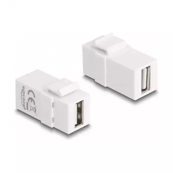 DeLOCK Keystone Module USB 2.0 A female to USB 2.0 A female white