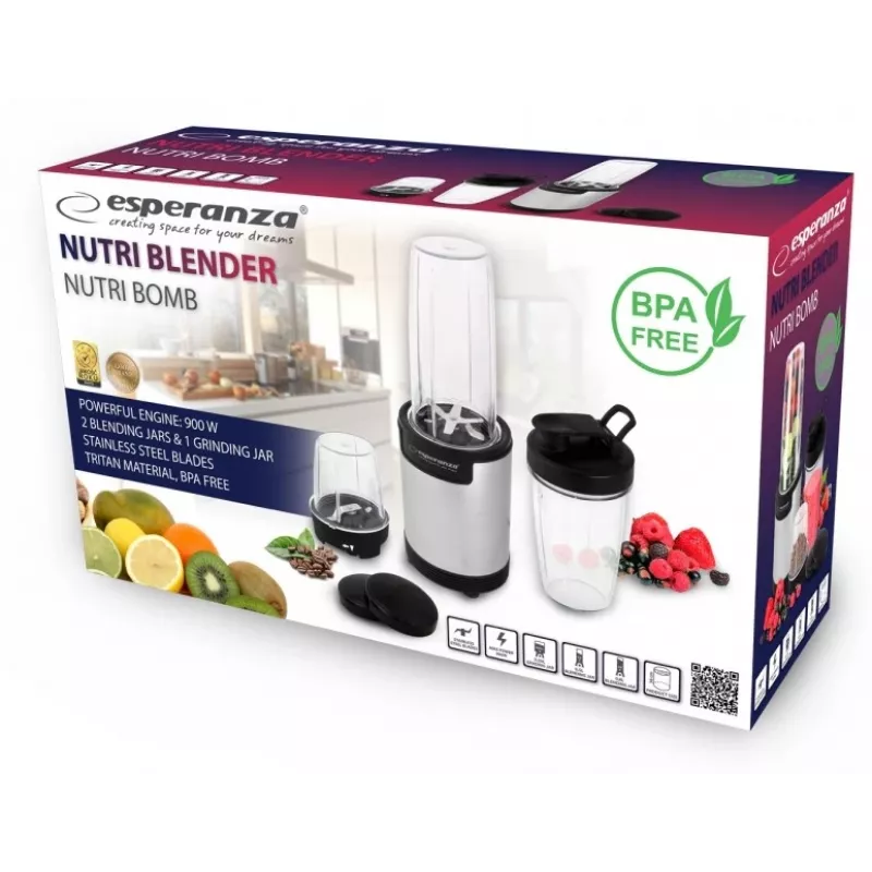 Tabletop blender Esperanza EKM030 Black Stainless steel