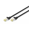 Digitus Professional - Patch-Cable - RJ-45 (M) to RJ-45 (M) - 25 cm - SFTP - CAT 6a - Halogen-Free, Moulded - Black (DK-1644-A-0025/BL)