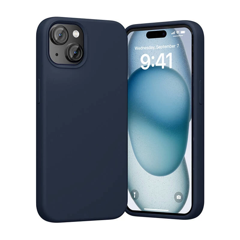 Silicone case Vention KUFL0-20 for iPhone 15 Plus, blue — soft protective cover, slim fit