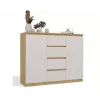 CHEST OF DRAWERS WITH 2 DOORS AND 4 DRAWERS, ARTISAN OAK/CASHMERE COLOUR