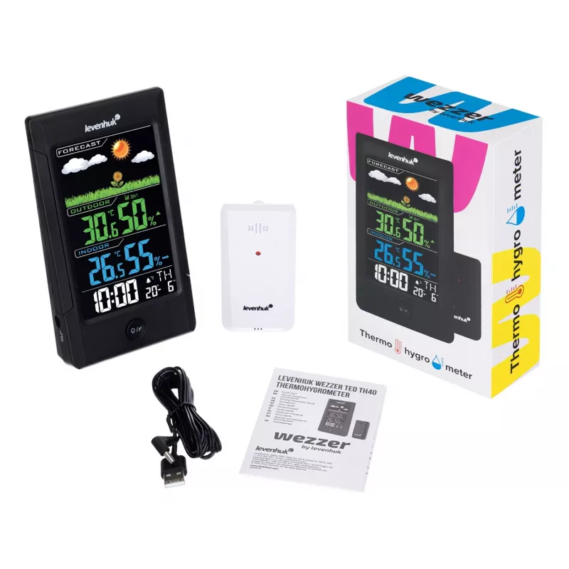 Levenhuk Weezer Teo TH40 Electronic environment thermometer Indoor/outdoor Black
