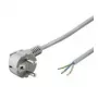 Wentronic Goobay Grounded Power Cable Angled for custom assembly, 1,5 m, Grey - Type F (Type F, CEE 7/7) > loose cable ends (93975)