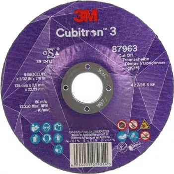 3M 87963 - Cutting Disc - Metal - Ceramic fibre - 12250 RPM - Round - 2,22 cm (7100303995)