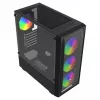 PC case SAVIO Noctis Flow RGB — Cube, ATX/Mini-ITX, 3x 120 mm front fans, tempered glass side, max GPU 35 cm