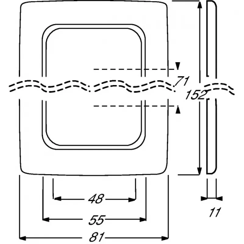 Wall plate/switch cover Busch-Jaeger 1725-0-1495 White, screwless, 81×152 mm, 11 mm thick