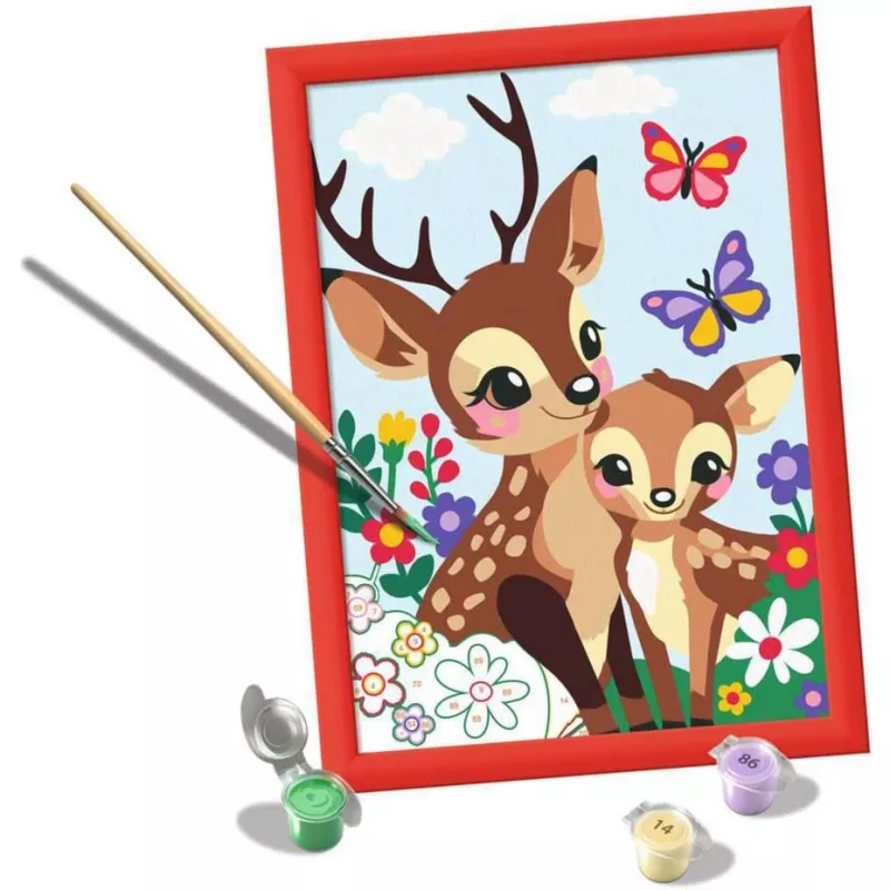 Paint-by-number kit Ravensburger CreArt Happy Deer — numbered canvas painting set