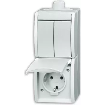BUSCH JAEGER 2601/5/20EW-54-503 - CEE 7/3 - 2P+E - White - IP44 - 250 V - 16 A