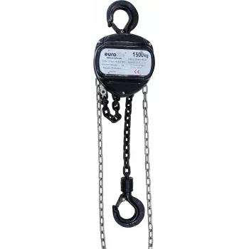Chain Hoist EUROLITE 1.5T 10 m Black - manual chain block, lifting capacity 1.5 tonnes, 10 m lift