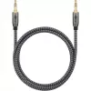 Plus Audio Connection Cable AUX 3,5mm stereo (black/Silver, 2 Meter)