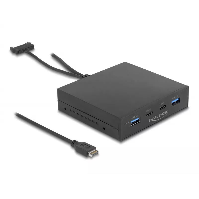 DeLOCK 3.5 inch USB 3.2 Gen 2 Front Panel 2 x USB Type-C 2 x USB Type-A