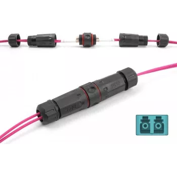 DeLOCK Optical Fiber Cable Connector LC Duplex female to LC Duplex female OM3 waterproof