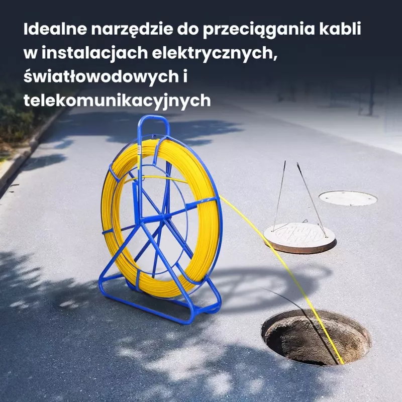 Extralink Rodder 3.8mm 75m | Cable Pulling Rod | Fiberglass FRP, Dia. 3.8mm, Length 75m, Yellow