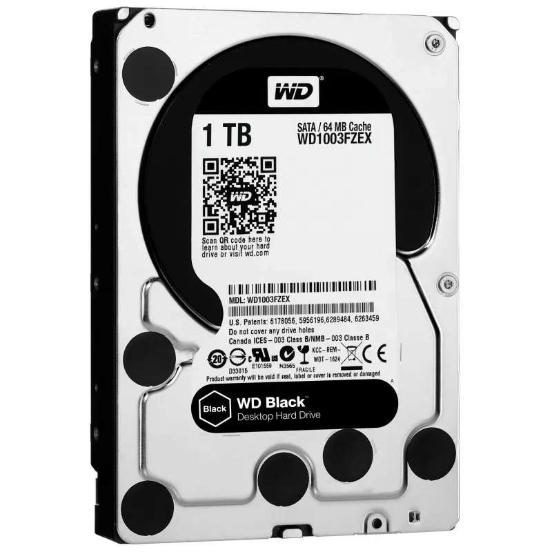 HDD | WESTERN DIGITAL | Black | 1TB | SATA 3.0 | 64 MB | 7200 rpm | 3,5 | WD1003FZEX