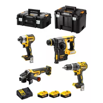 Toolkit DeWalt DCK422P3T-QW cordless combo 18V 5Ah (3 batteries), drill/driver DCD796, rotary hammer, 4 cm wood, 1.3 cm steel