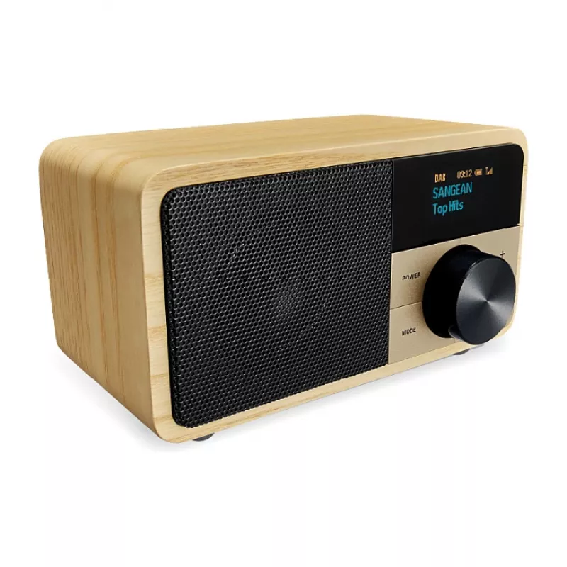 Tabletop Radio Sangean DDR-7 Natural Wood FM AM Bluetooth, wooden cabinet, FM/AM tuner, Bluetooth audio