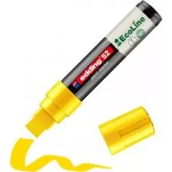 Marker Edding 52 EcoLine Yellow 4.0–15.0 mm — chisel-tip permanent marker, refillable