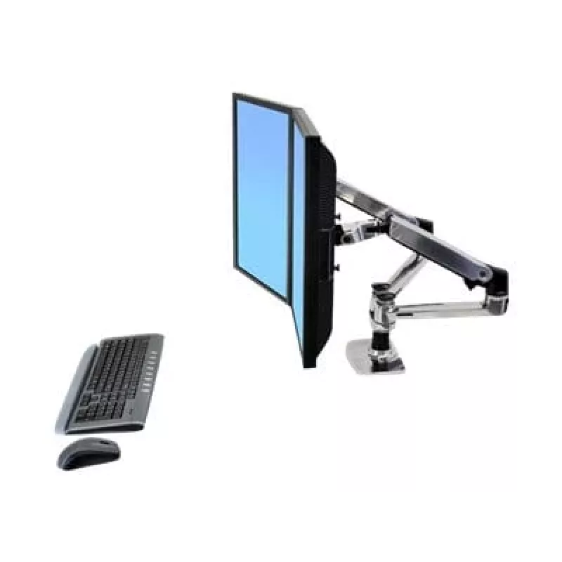ERGOTRON LX Dual Side-by-Side Arm silver polished aluminium