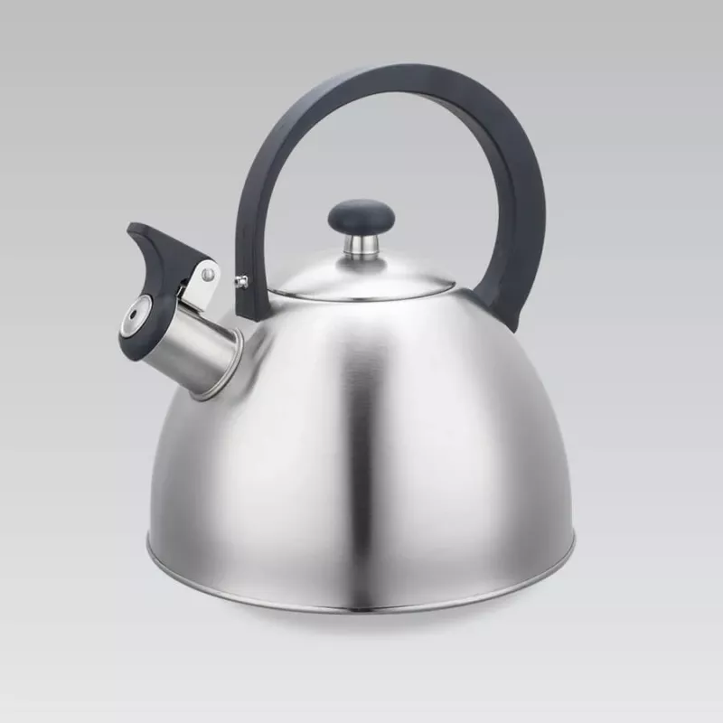 Kettle Maestro MR1302 stainless steel 2.5 L, induction-ready, hinged whistle, black handle