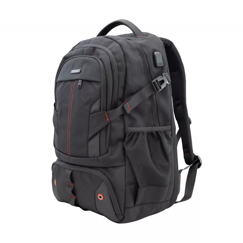 Backpack White Shark VOYAGER GBP-012 — black, durable water-resistant design