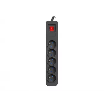 Surge protector NATEC Bercy 400 — 5 sockets, 3 m cable, black