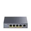 Network switch Cudy GS1005P — 5-port Gigabit Ethernet with 4 PoE ports, 60W total, metal housing, rack mountable