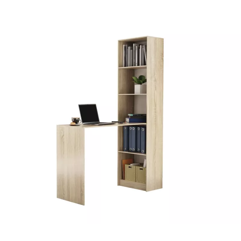 Computer desk top e shop R50 SON Z with shelf, corner desk, oak-colour, particle board rectangular top