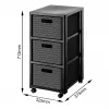 Drawer storage unit Rotho Country Black 3-drawer anthracite polypropylene 325×375×712 mm with wheels